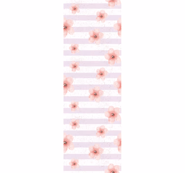 Shabby chic vertical pink lines wall paper in bedroom - TenStickers