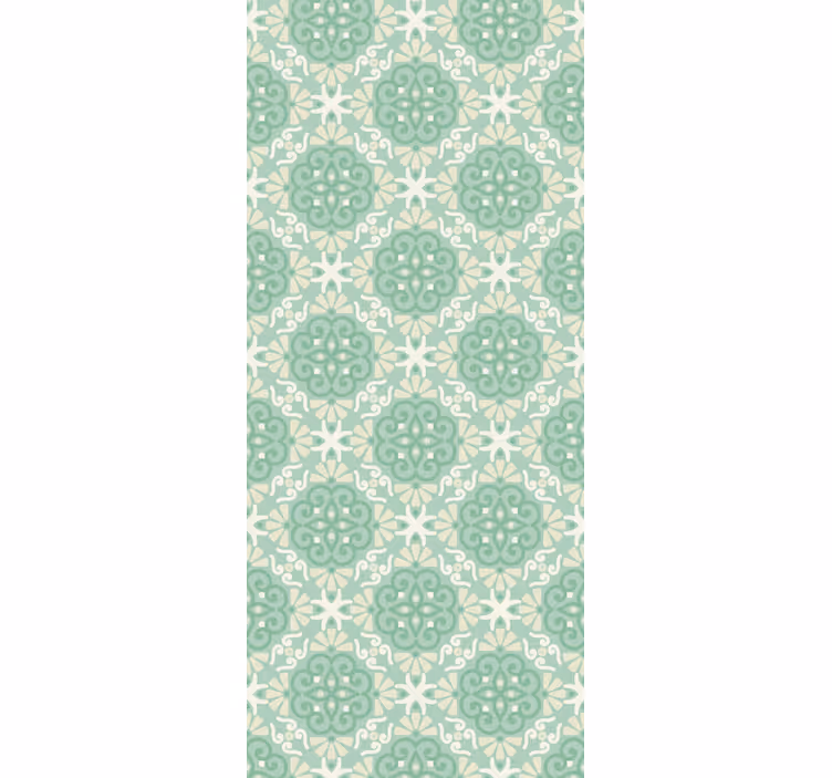 Wall paper in bedroom nordic style green floral design - TenStickers
