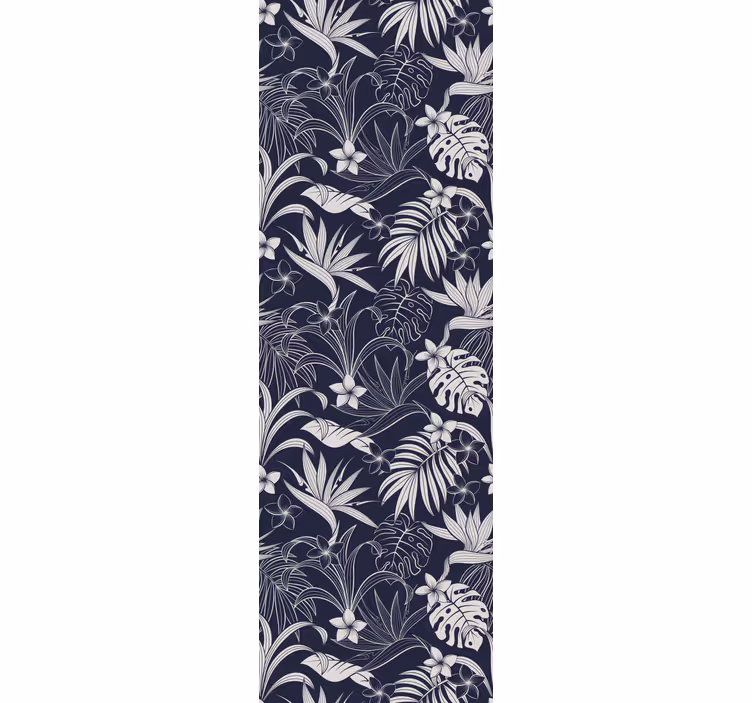 Gray tropical hamptons pattern wall paper in bedroom - TenStickers