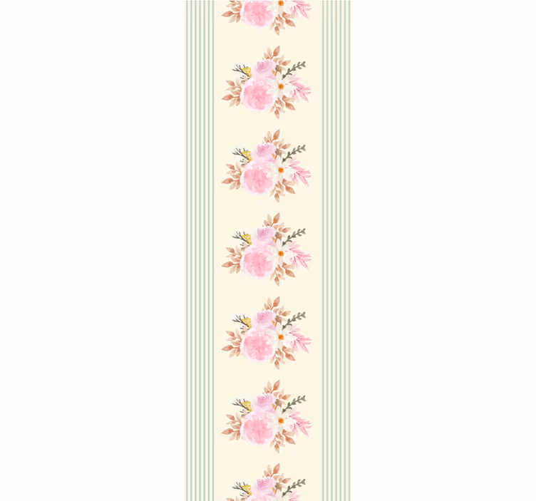 Wall paper in bedroom french provincial floral stripes - TenStickers