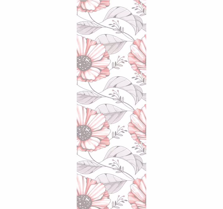 Elegant pink magnolia design wall paper in bedroom - TenStickers