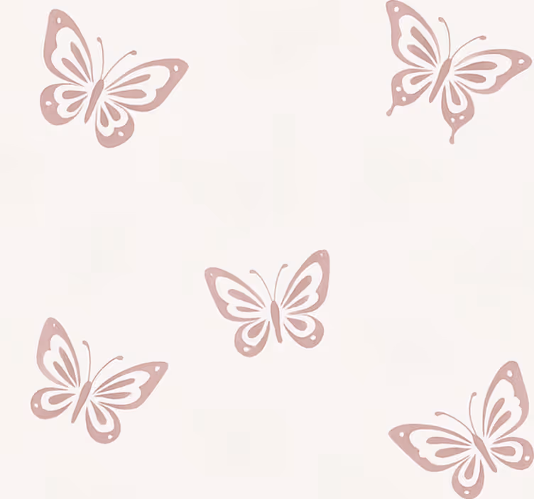 Whimsical flutter butterfly wall paper in bedroom - TenStickers
