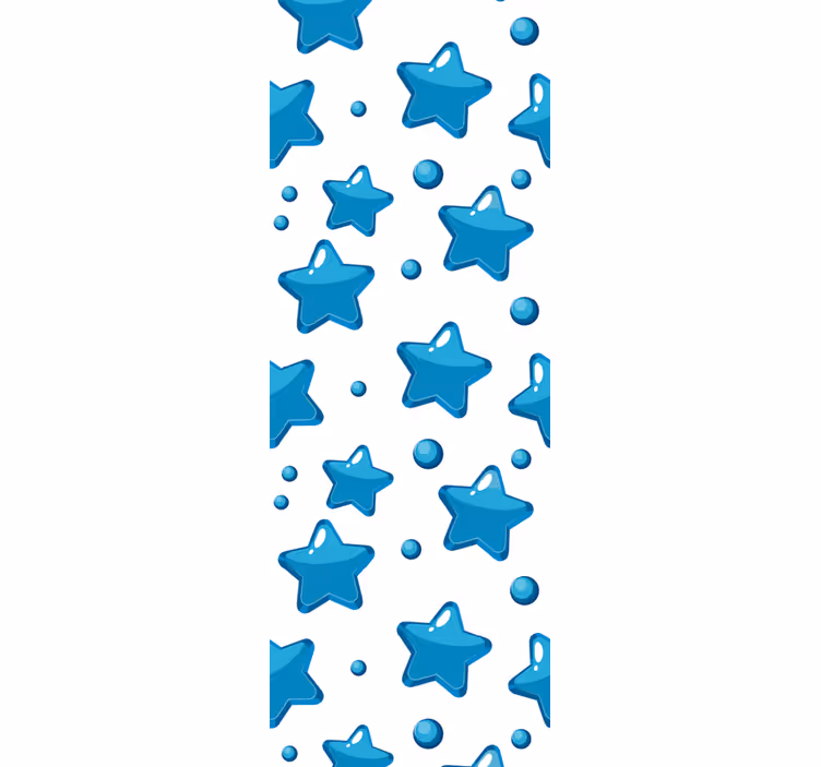 Blue shiny star balloons wall paper in bedroom - TenStickers