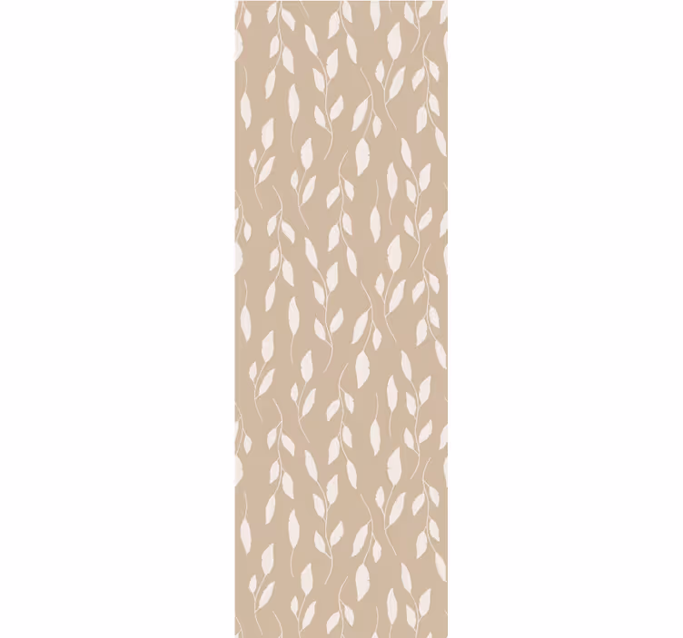 Wall paper in bedroom white leaves on brown - TenStickers