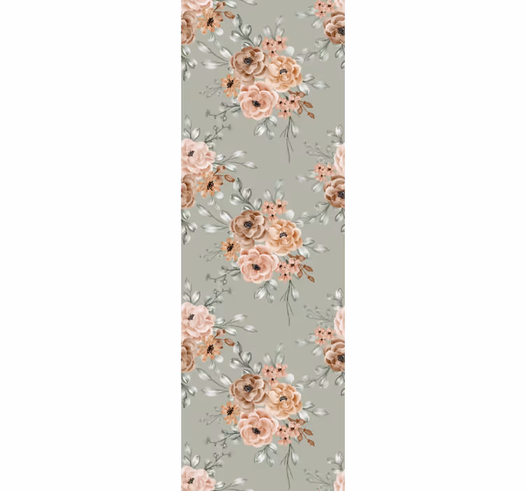 Wall paper in bedroom vintage roses on mint green - TenStickers