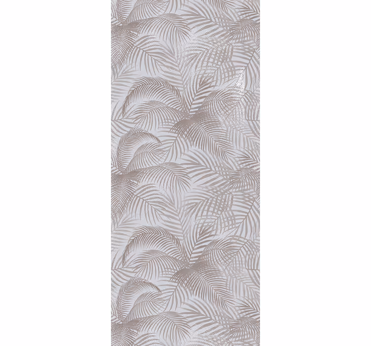 Gray 80's elegant botanical wall paper in bedroom - TenStickers