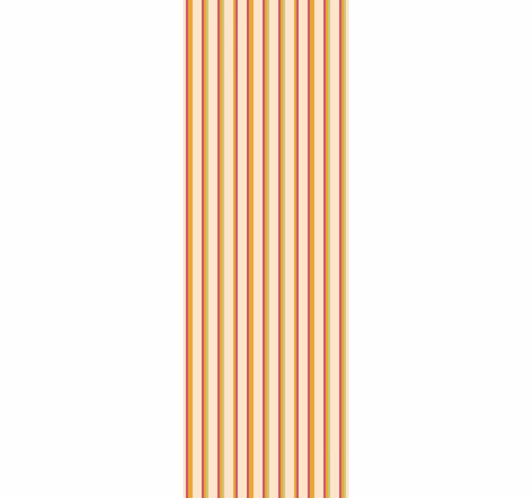 Retro pastel striped pattern wall paper in bedroom - TenStickers