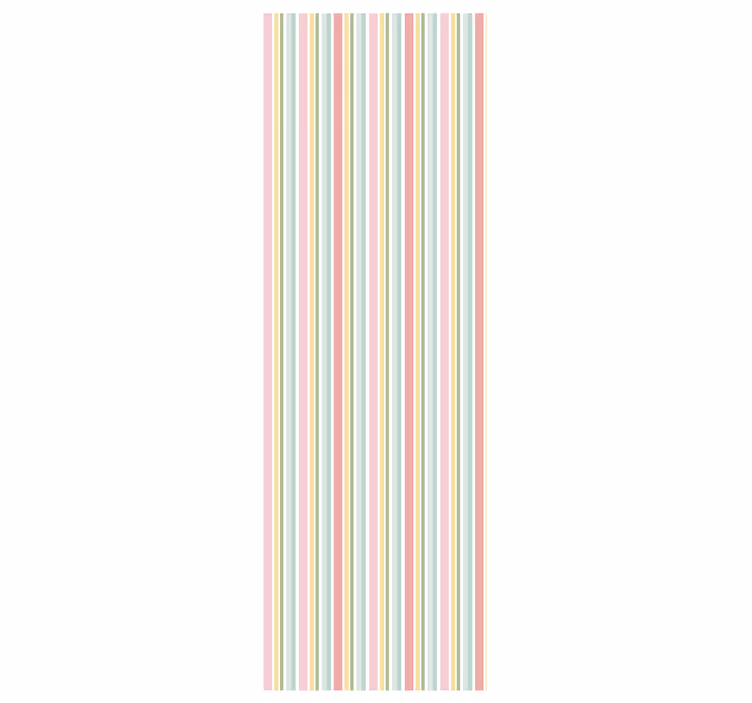 Wall paper in bedroom horizontal pastel multicolor stripes - TenStickers