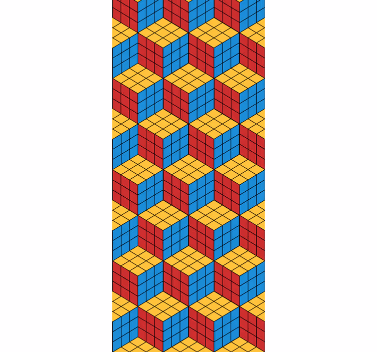 Wall paper in bedroom rubik cube original pattern - TenStickers