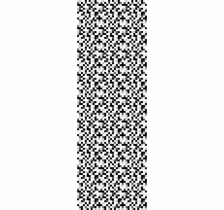 Wall paper in bedroom black and white squared design - TenStickers