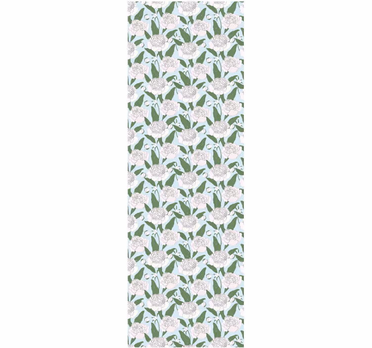 Wall paper in bedroom white flowers grandmillenial pattern - TenStickers