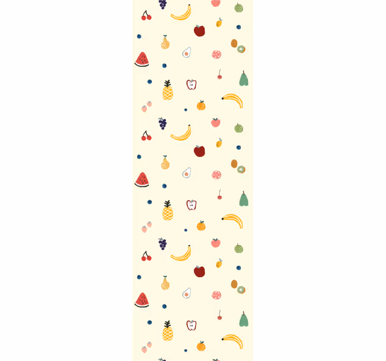 Wall paper in bedroom with colourful little fruits pattern - TenStickers