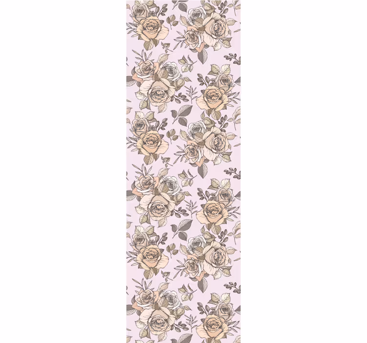Wall paper in bedroom shabby chic rose design - TenStickers