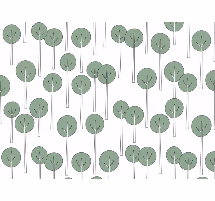 Flowers wallpaper minimalistic tree design - TenStickers