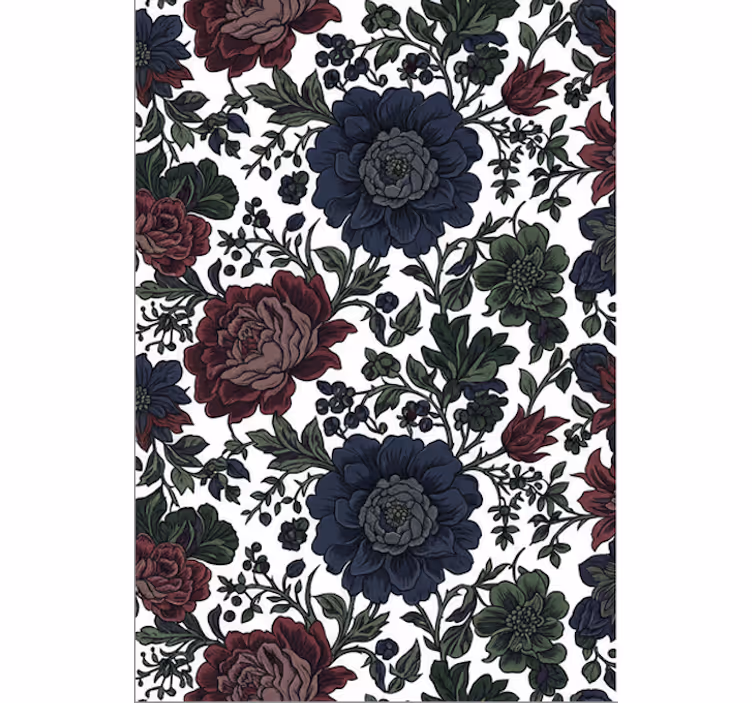 Flowers wallpaper dark moody floral design - TenStickers