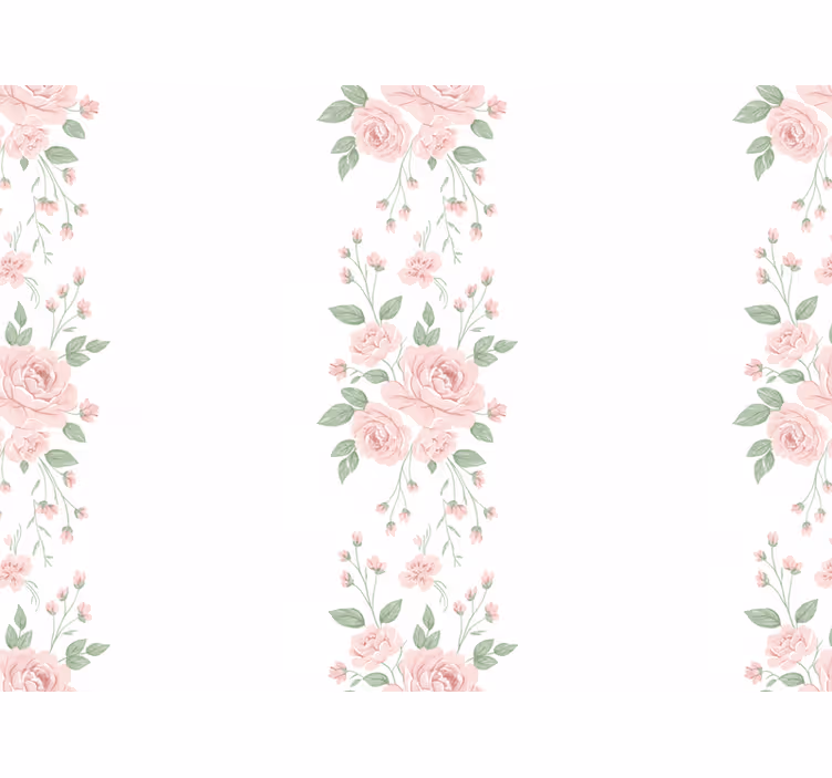 Flowers wallpaper light pink floral design - TenStickers