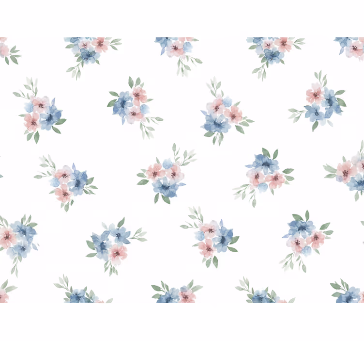 Flowers wallpaper small watercolor flowers - TenStickers