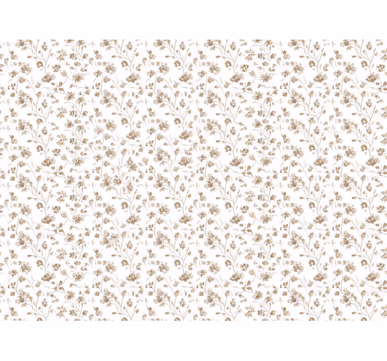 Flowers wallpaper small brown watercolor flowers - TenStickers
