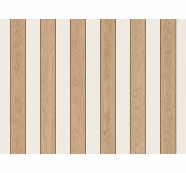 Wallpaper vertically striped wooden panel look - TenStickers