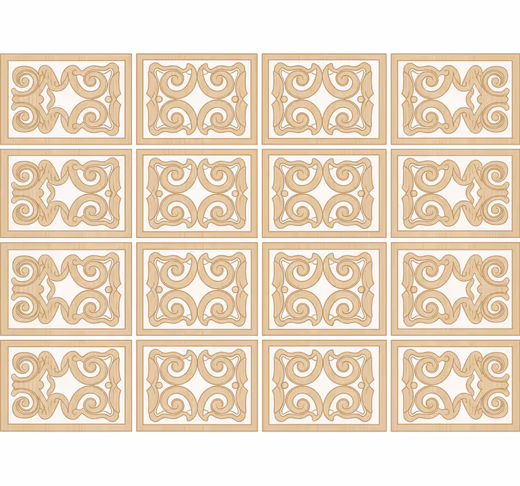 Wood effect wallpaper with baseboard pattern design - TenStickers