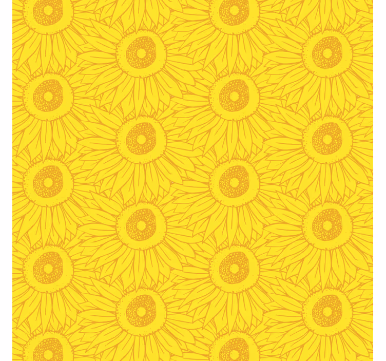 Yellow wallpaper in light sunflower shades - TenStickers