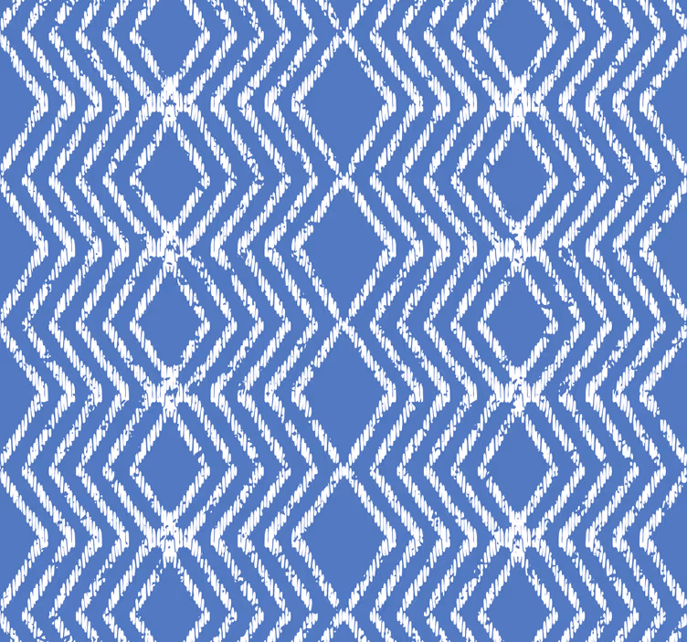 Blue wallpaper zig zag pattern - TenStickers
