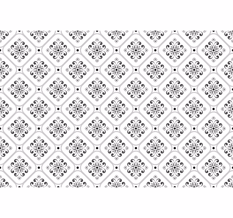 Wallpaper white classic gray mosaic design - TenStickers