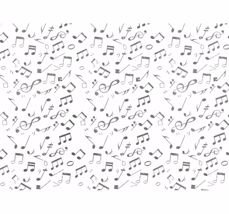 Wallpaper white musical notes - TenStickers