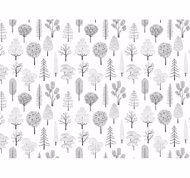 Wallpaper white tree design - TenStickers