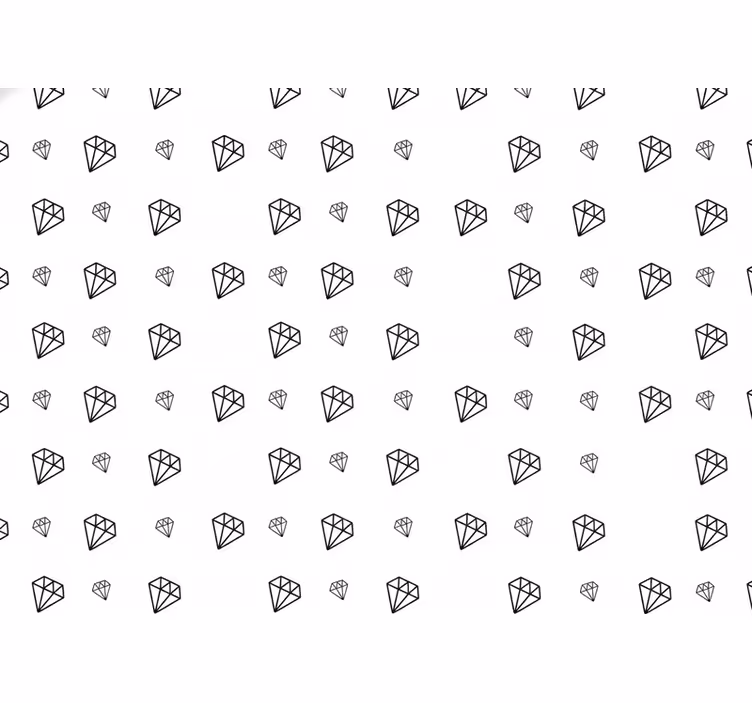 Wallpaper white black diamonds pattern - TenStickers