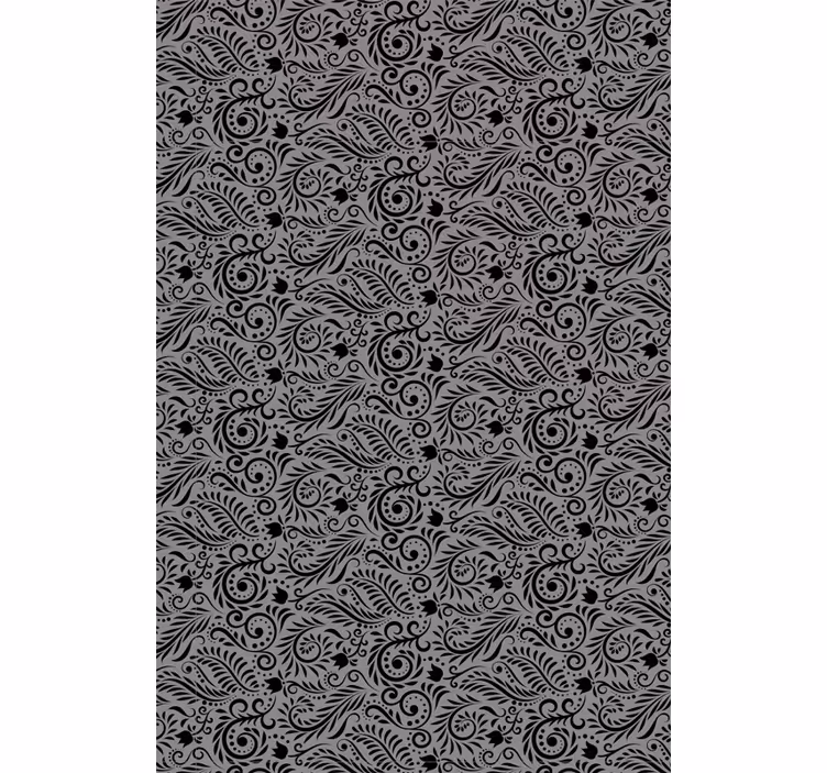 Grey wallpaper with ornate swirl designs - TenStickers