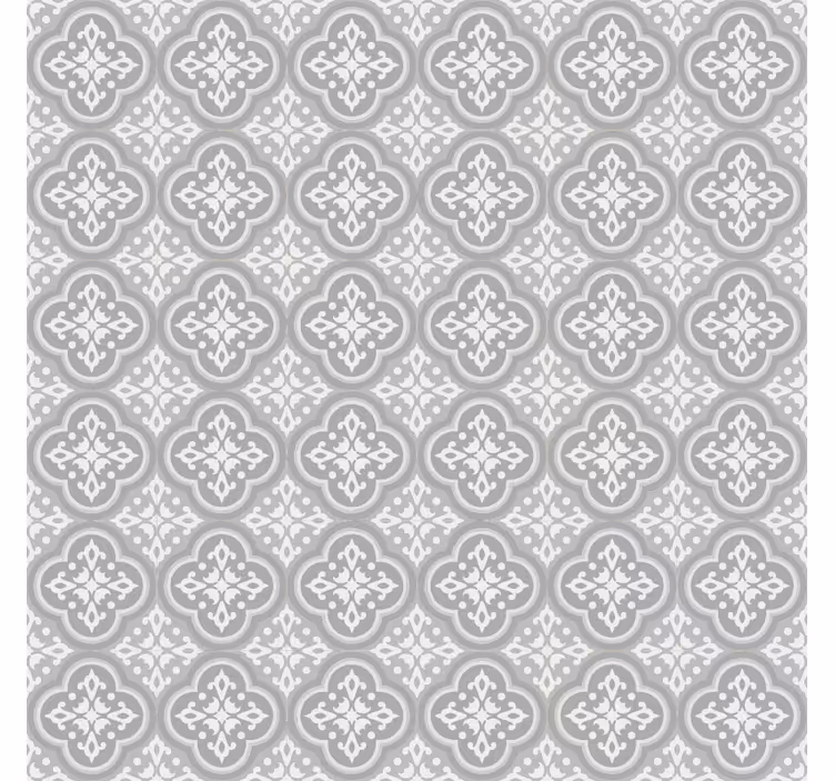 Grey wallpaper inspired by grey hydraulic tiles - TenStickers