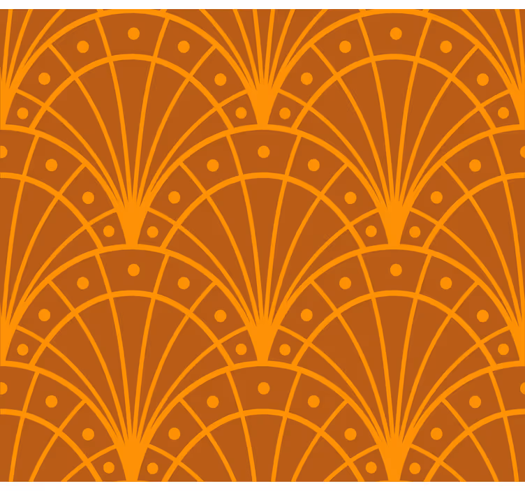Wallpaper terracotta elegant orange art deco - TenStickers