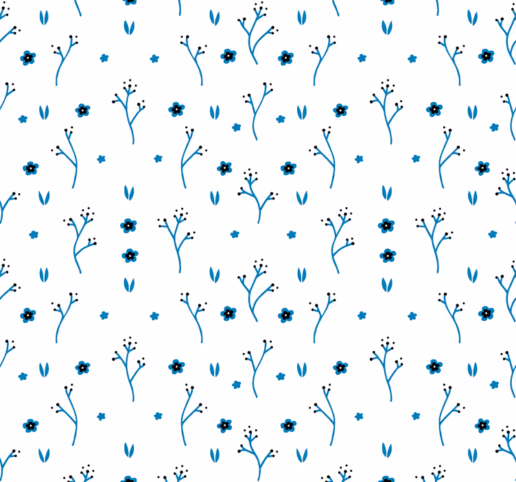 Nature Wallpaper light blue little flowers - TenStickers