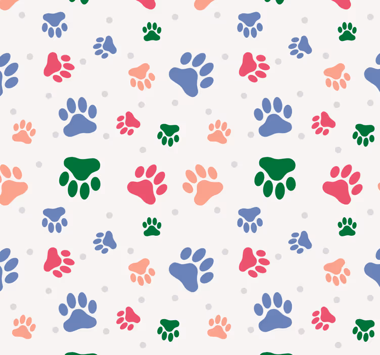 Paw Pattern Decor cute dog wallpaper - TenStickers