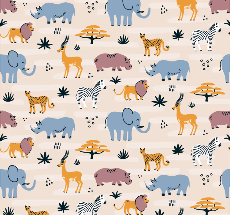 Safari Animal Ensemble animal wallpaper - TenStickers
