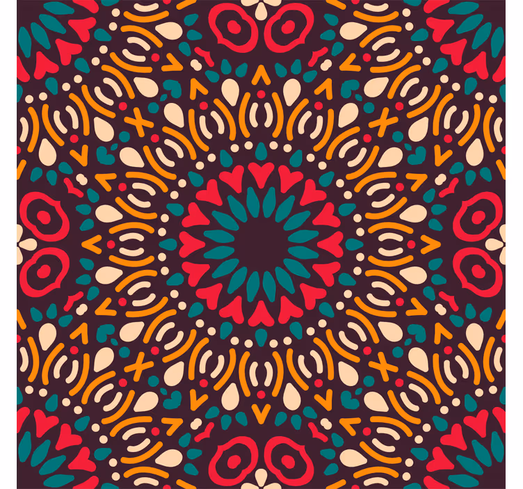 Colourful mandala Ornamental Wallpaper - TenStickers