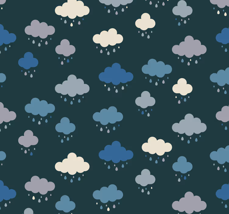 Rainy clouds Nursery Wallpaper - TenStickers