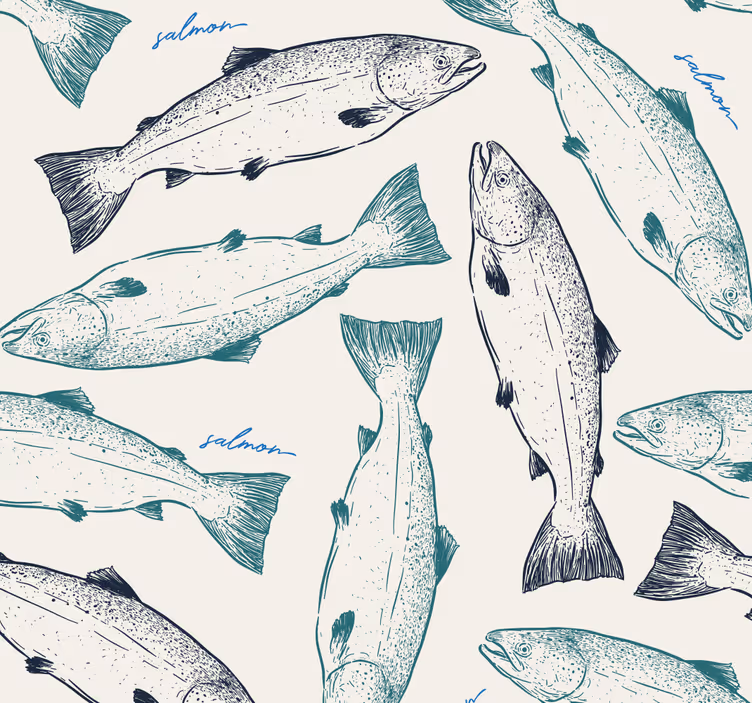 Salmon fish Animal Wallpaper - TenStickers