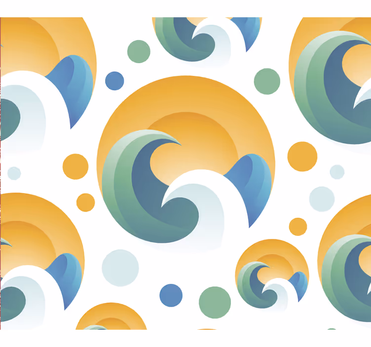 70's sun pattern retro wallpaper - TenStickers