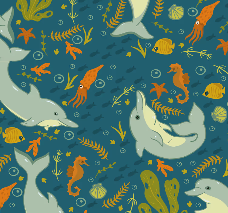 Underwater Fauna animals wallpaper - TenStickers