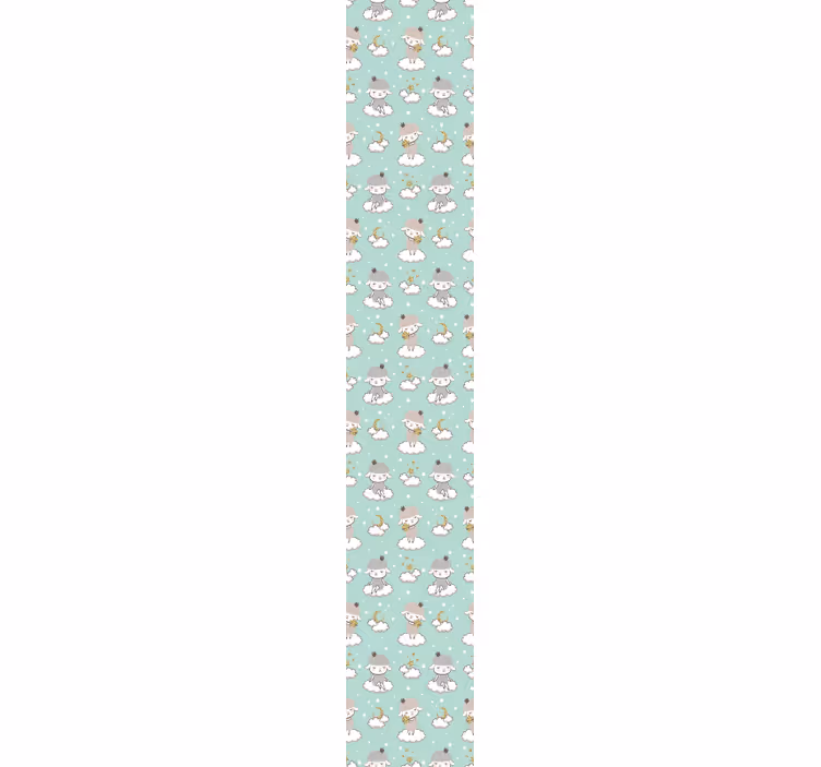 Sheep drawing on green background wallpaper - TenStickers