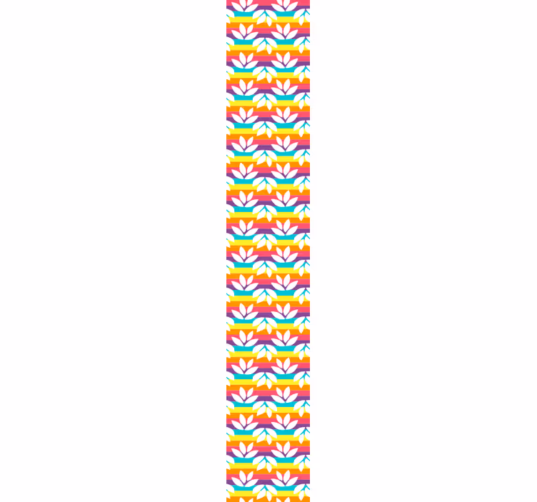 Rainbow with white leaves leaf wallpaper - TenStickers