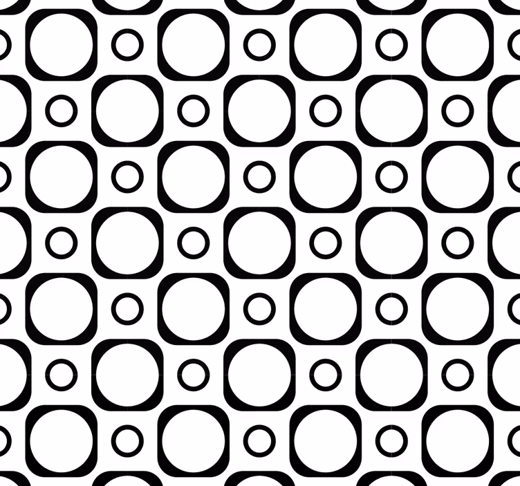 Bathroom wallpaper black and white tiles - TenStickers
