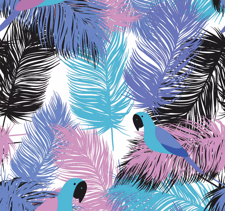 Tropical Parrot Haven parrots wallpaper - TenStickers