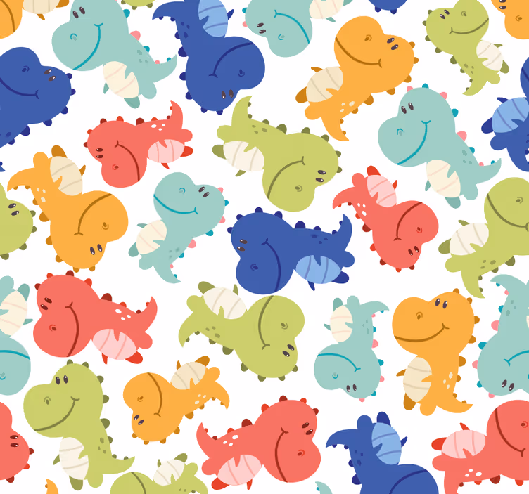 Dinosaurs pattern for kids children wallpaper - TenStickers