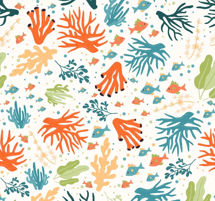 Colorful Coral Sea life wallpaper - TenStickers