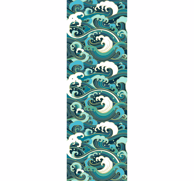 Storm waves pattern wallpaper - TenStickers