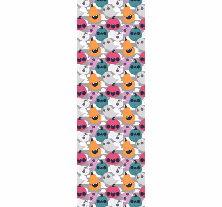 Playful Pumpkin Pattern cute halloween wallpaper - TenStickers