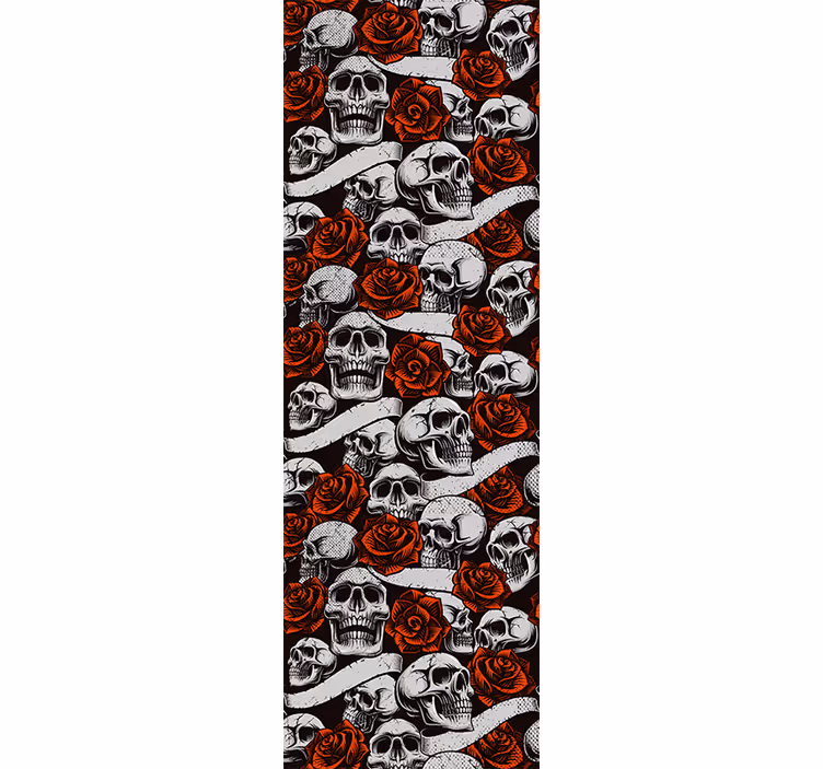 Skulls and roses Classic Wallpaper patterns - TenStickers